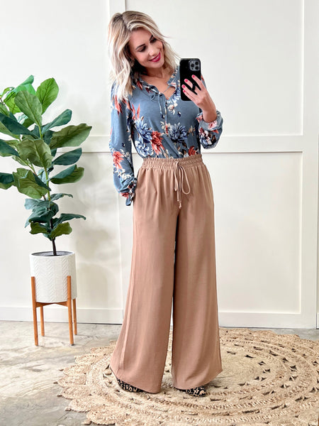 Wide Leg Pants In Cappuccino