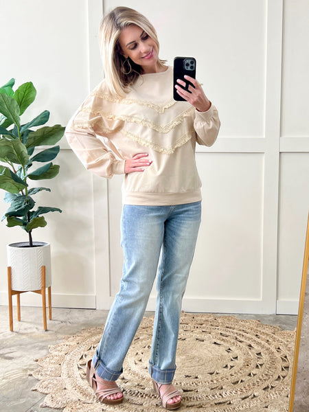 8.28 Detailed Tassel Pullover In Bohemian Beige 11.20