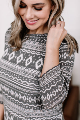 OUTLET -  Read The Fine Print Aztec Top - Large