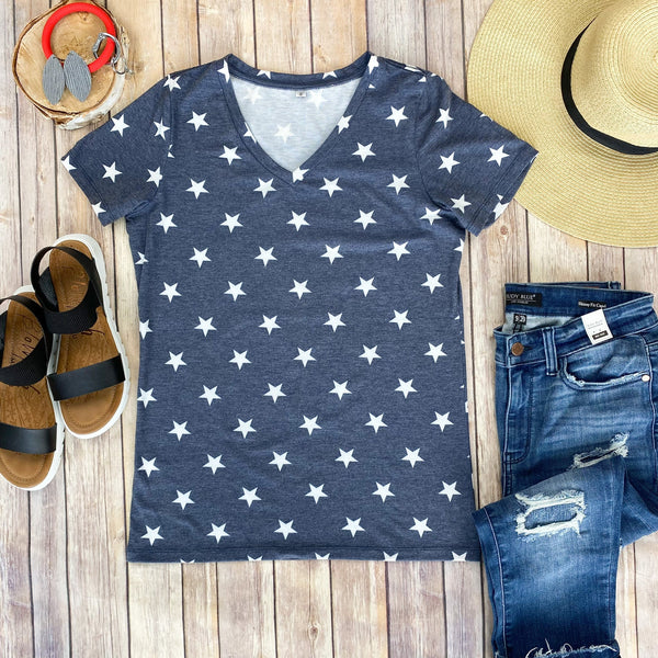 IN STOCK Olivia Tee - Navy Stars FINAL SALE