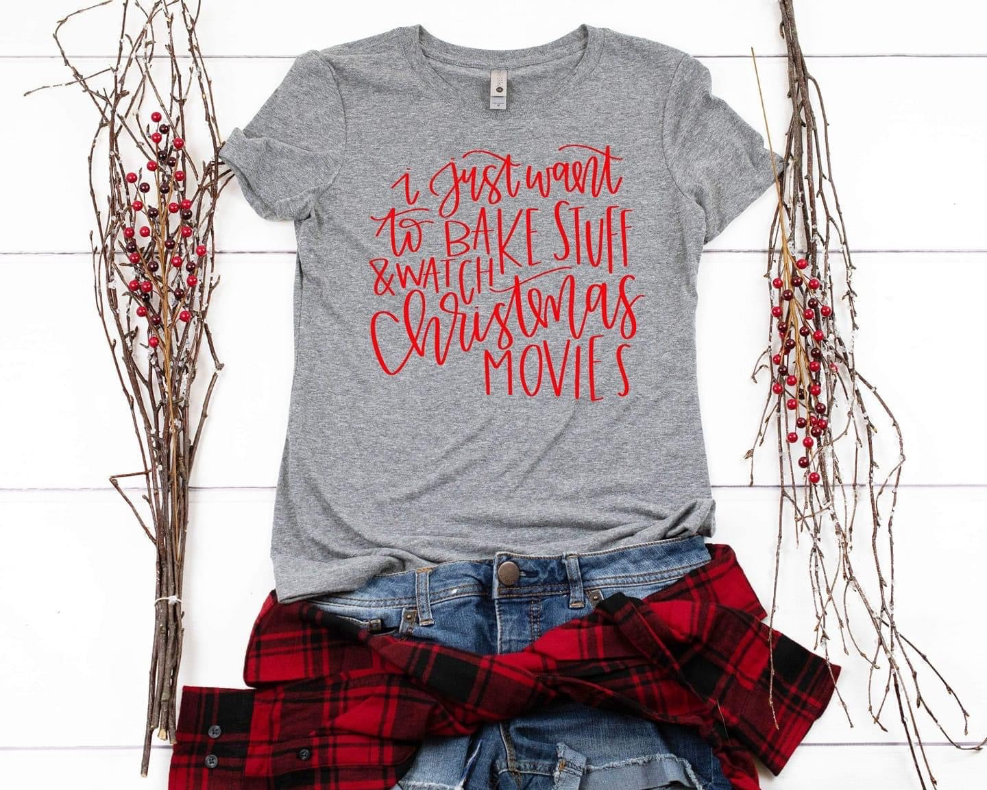 Bake stuff & watch christmas movies tee