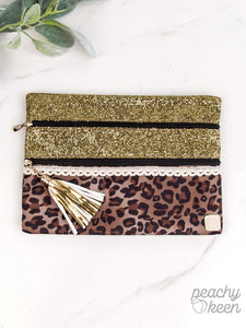 Class & Sass leopard double zipper versi bag