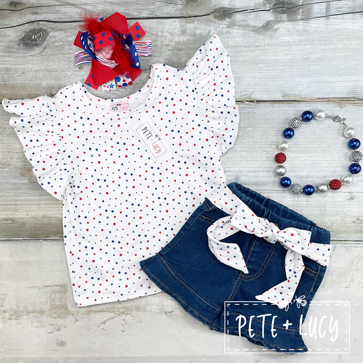 Americana denim short set